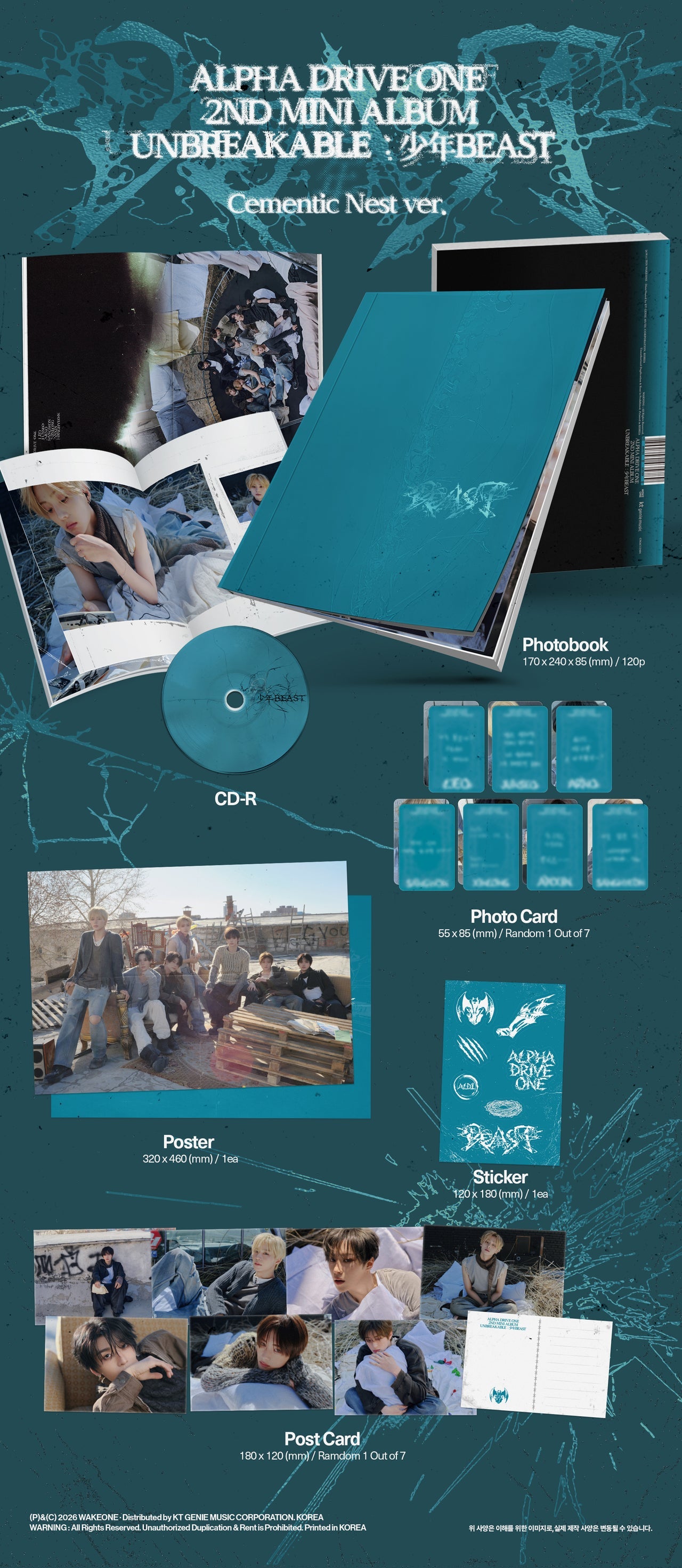[PRE-ORDER] ALPHA DRIVE ONE - 2nd Mini Album 'UNBREAKABLE : 少年BEAST' (Cementic Nest Ver.) (U.S. Exclusive)