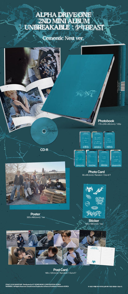 [PRE-ORDER] ALPHA DRIVE ONE - 2nd Mini Album 'UNBREAKABLE : 少年BEAST' (Cementic Nest Ver.) (U.S. Exclusive)