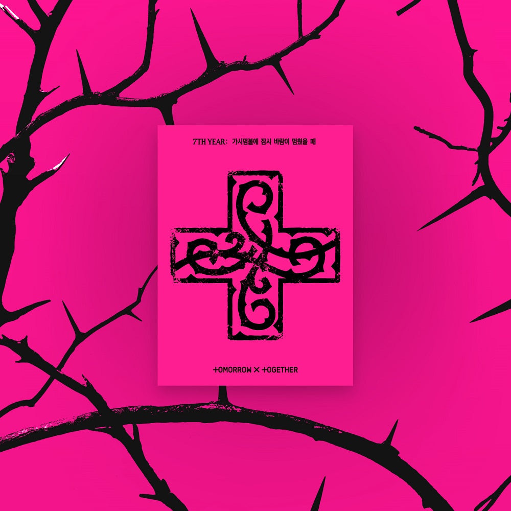 TXT - '7TH YEAR: A Moment of Stillness in the Thorns' (PPULBATU Ver.) (Weverse Albums Ver.) + Apple Music Logo Frame Photocard