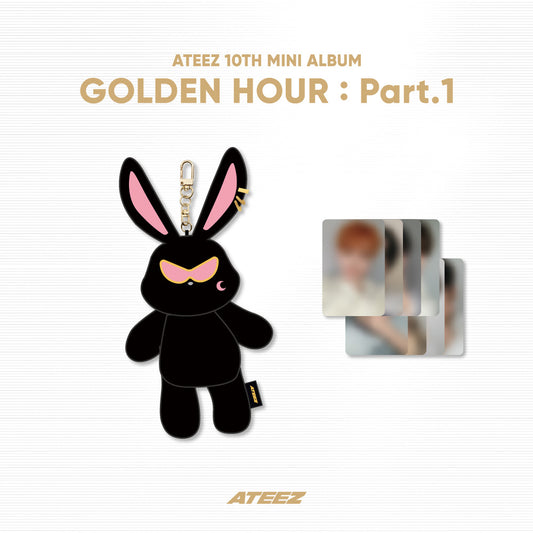 ATEEZ 에이티즈 - [GOLDEN HOUR : Part. 1] OFFICIAL MD - Mito Doll Keyring + KQ POB Photocard