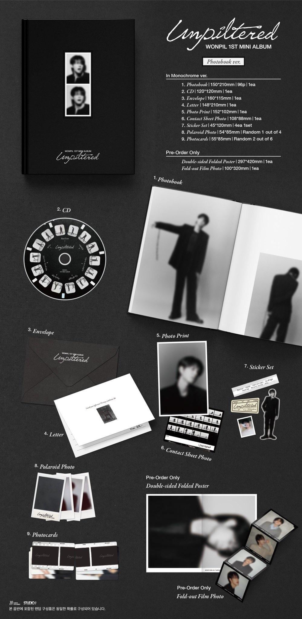 [PRE-ORDER] DAY6 - WONPIL - 1st Mini Album 'Unpiltered' (Photobook Ver.)