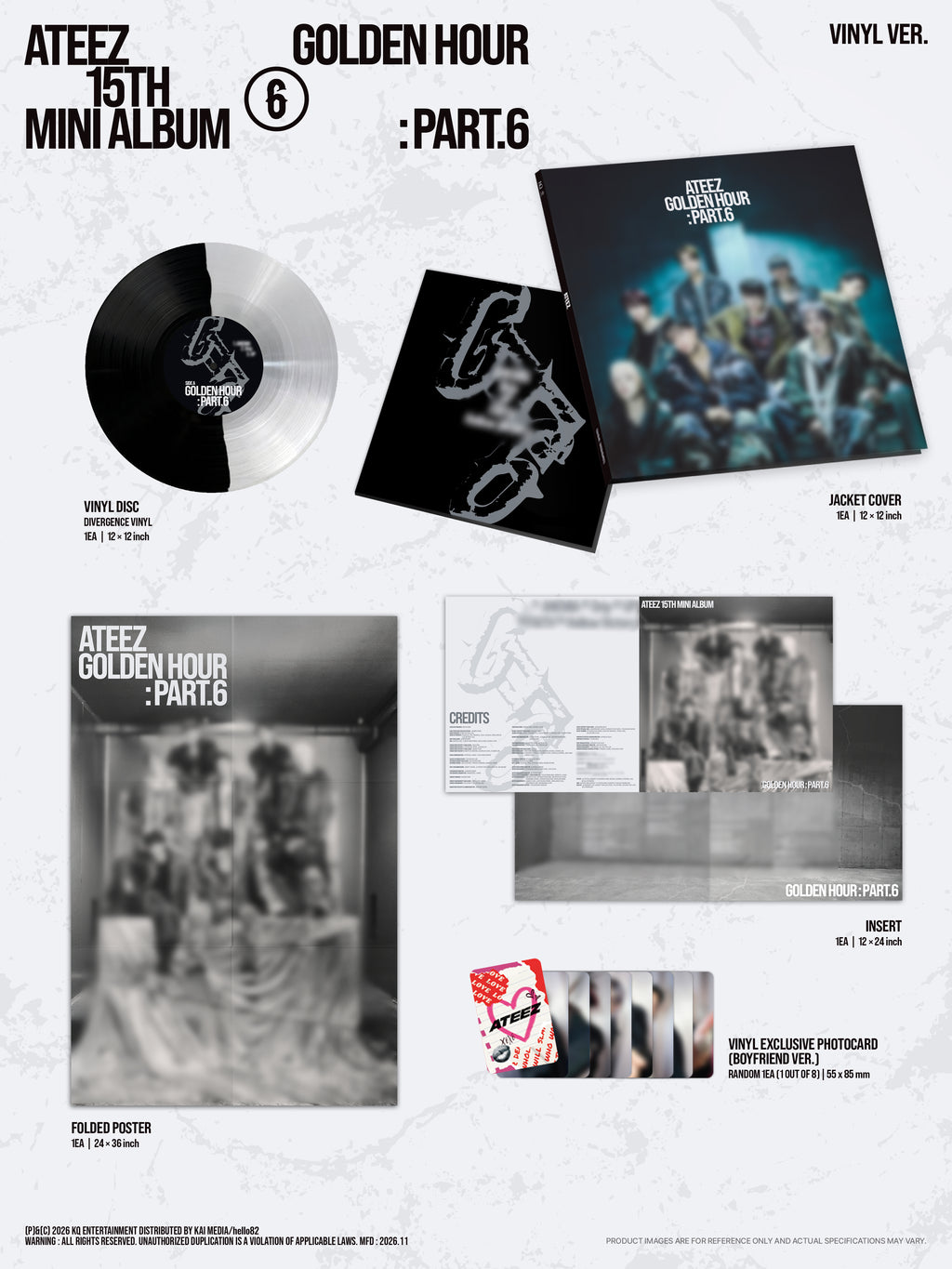 [PRE-ORDER] ATEEZ - 'GOLDEN HOUR: PART.6' (VINYL ver.) - 82EVENT Exclusive