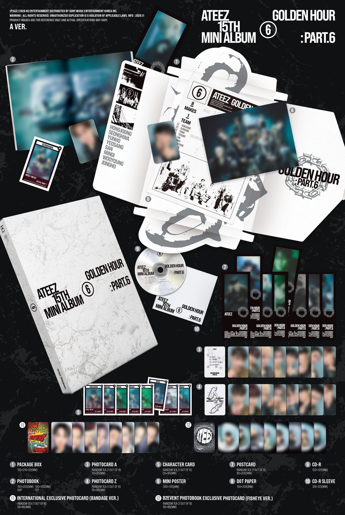 [PRE-ORDER] ATEEZ - 'GOLDEN HOUR: PART.6' (Standard ver.) - 82EVENT Exclusive