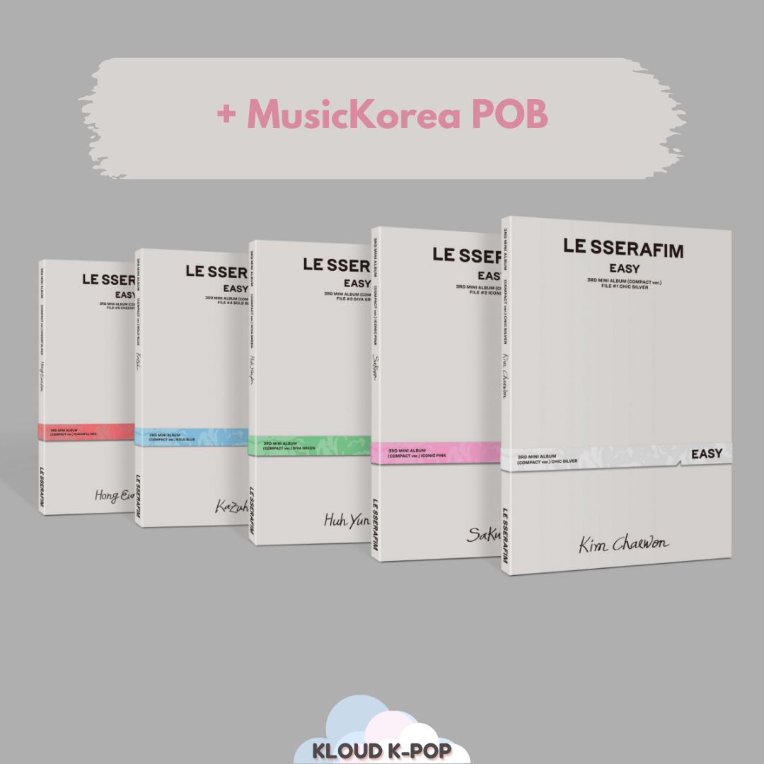 [PRE-ORDER] LE SSERAFIM - 3rd Mini-Album ‘EASY’ (Compact Version) + MusicKorea POB Photocard