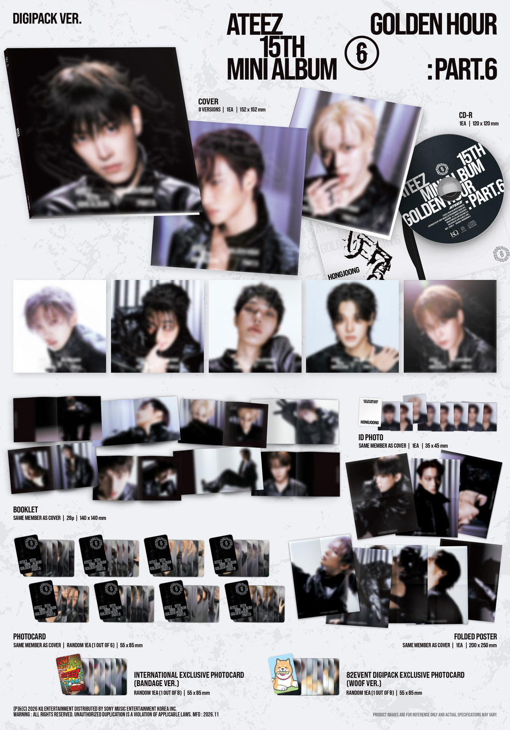 [PRE-ORDER] ATEEZ - 'GOLDEN HOUR: PART.6' (DIGIPACK ver.) - 82EVENT Exclusive (RANDOM)