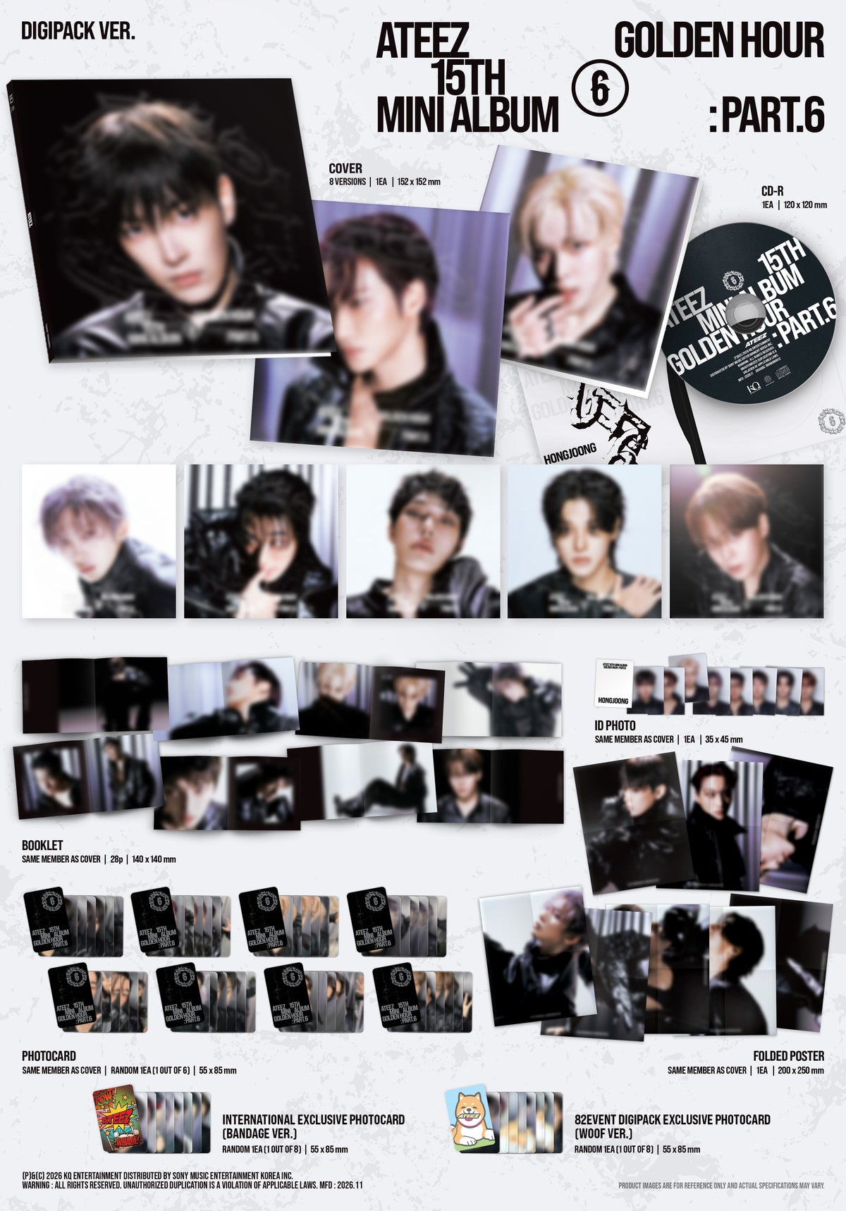 [PRE-ORDER] ATEEZ - 'GOLDEN HOUR: PART.6' (DIGIPACK ver.) - 82EVENT Exclusive (RANDOM)