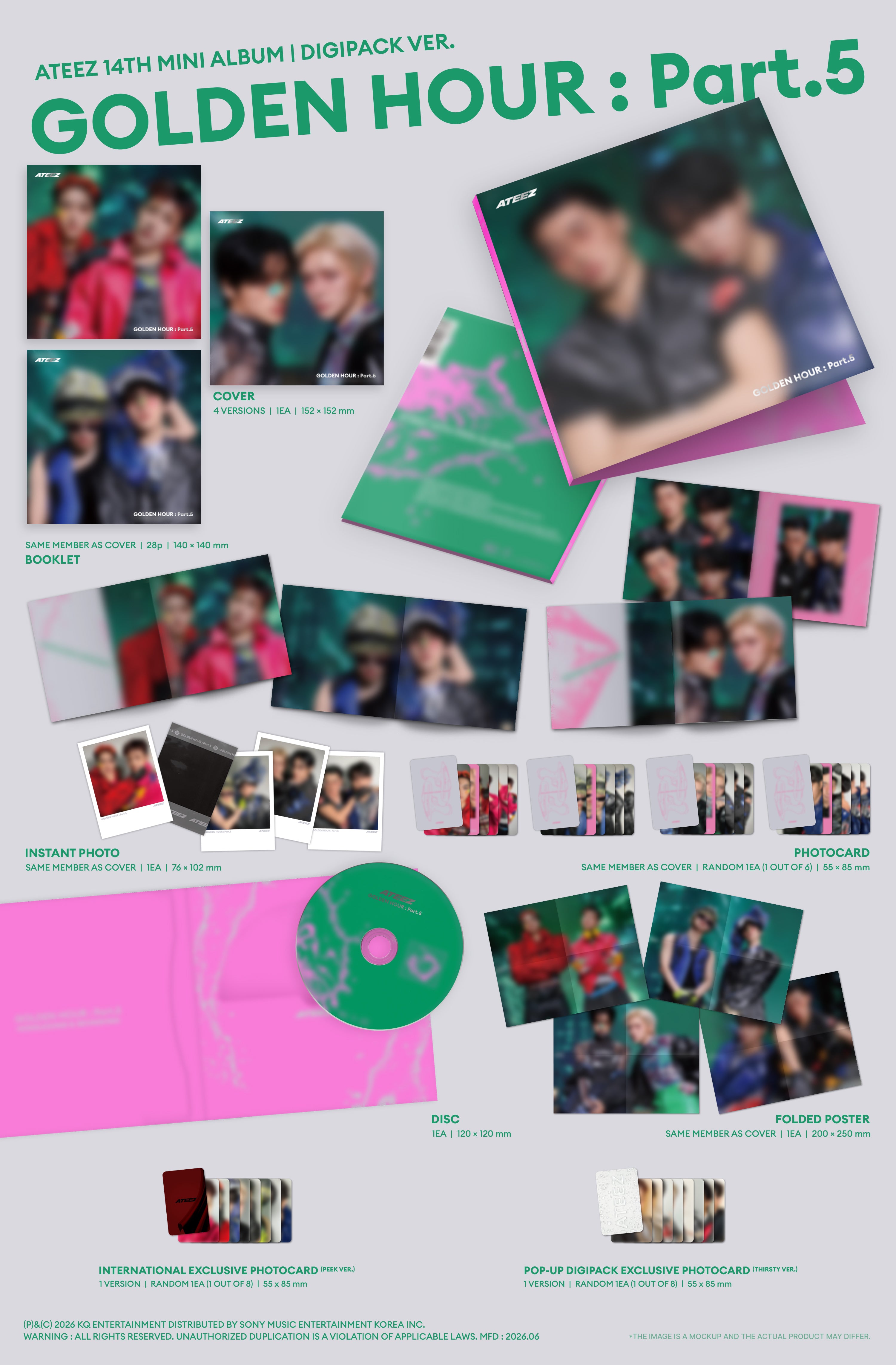 ATEEZ - 'GOLDEN HOUR : Part.5' (Unit Digipack ver.) hello82 [POP-UP Exclusive]