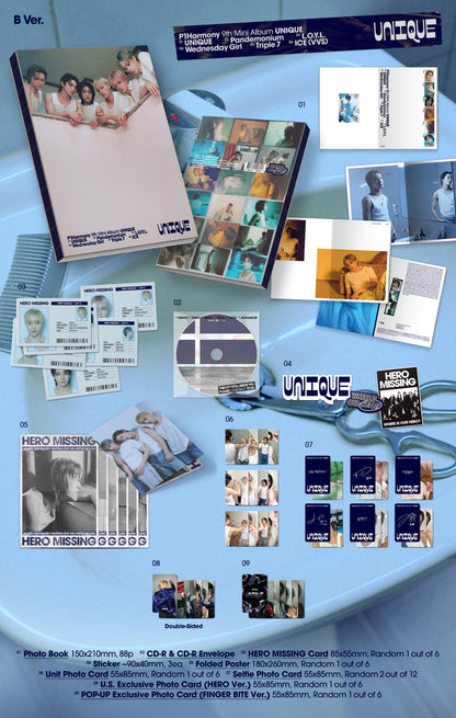 [PRE-ORDER] P1Harmony - 9th Mini Album 'Unique' (Standard ver.) (hello82 [POP-UP Exclusive])