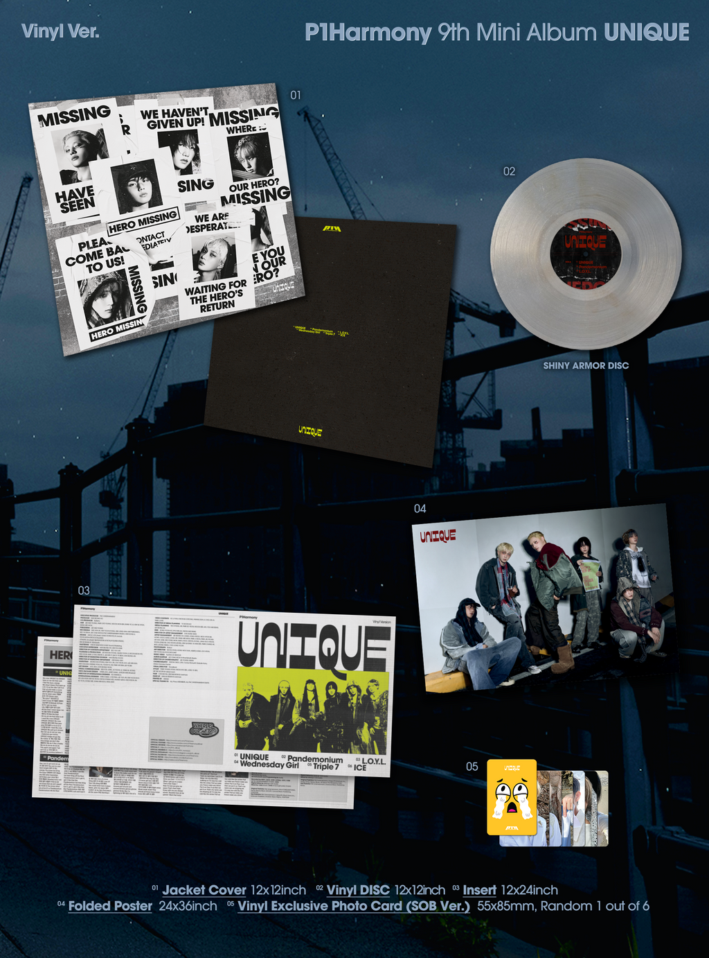 P1Harmony - 9th Mini Album 'Unique' (Vinyl ver.) (hello82 [POP-UP Exclusive])