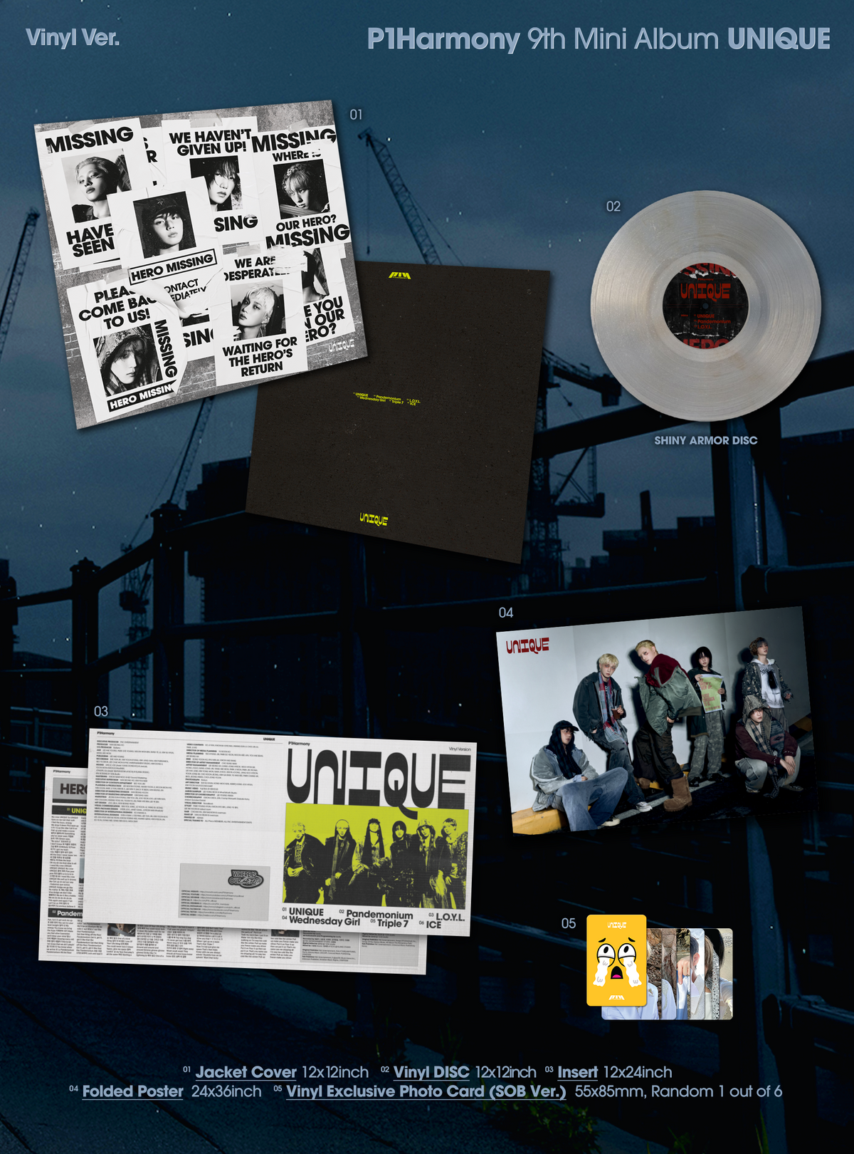 P1Harmony - 9th Mini Album 'Unique' (Vinyl ver.) (hello82 [POP-UP Exclusive])