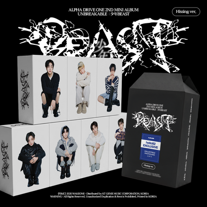 [PRE-ORDER] ALPHA DRIVE ONE - 2nd Mini Album 'UNBREAKABLE : 少年BEAST' (Hissing Ver.) (hello82 Exclusive) (RANDOM)