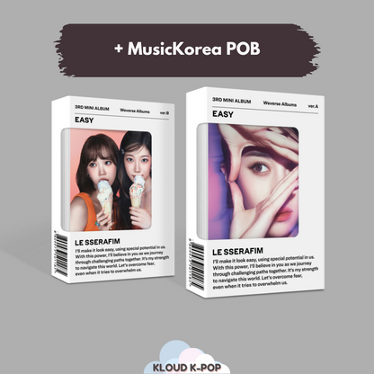 [PRE-ORDER] LE SSERAFIM - 3rd Mini-Album ‘EASY’ (Weverse Album Version) + MusicKorea POB Photocard