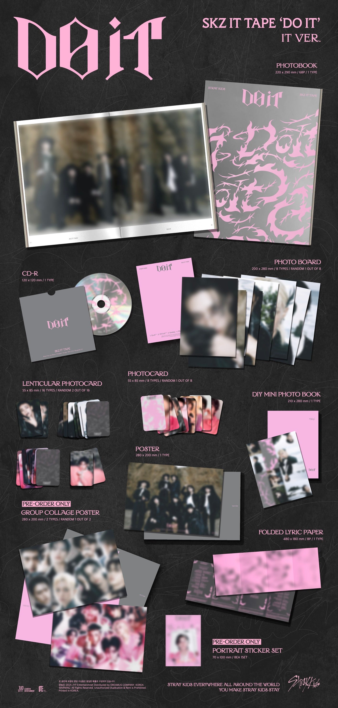 STRAY KIDS - SKZ IT TAPE 'DO IT' (IT ver.) + JYP SHOP Photocard POB
