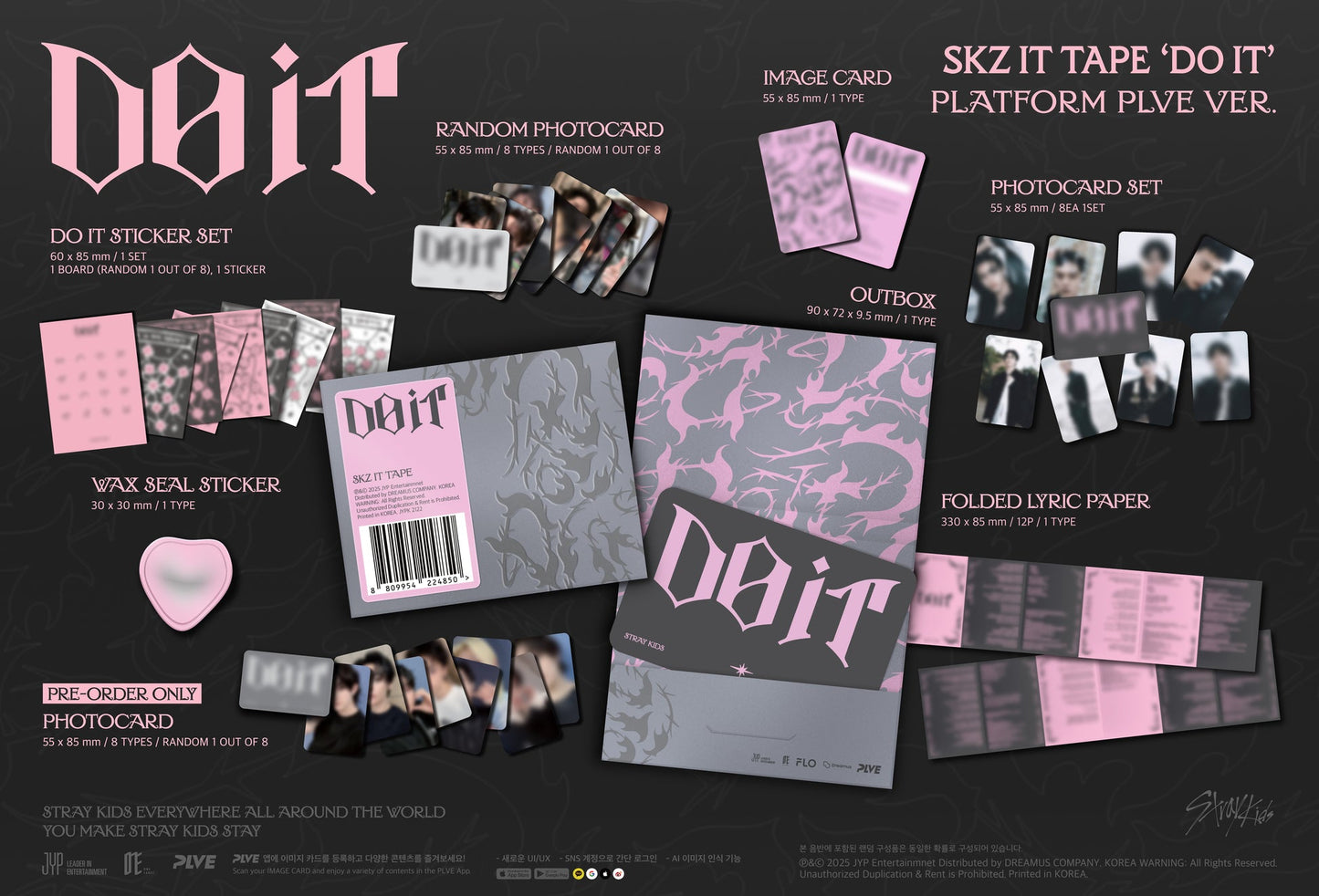 [PRE-ORDER] STRAY KIDS - SKZ IT TAPE 'DO IT' (PLATFORM PLVE ver.) + JYP SHOP Photocard POB