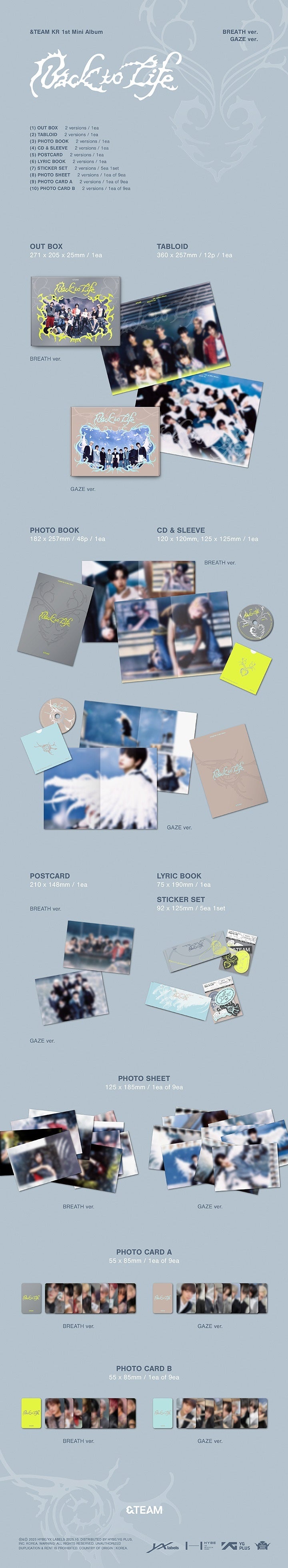 &TEAM - 1st Korean Mini Album - 'Back to Life' (Standard ver.)