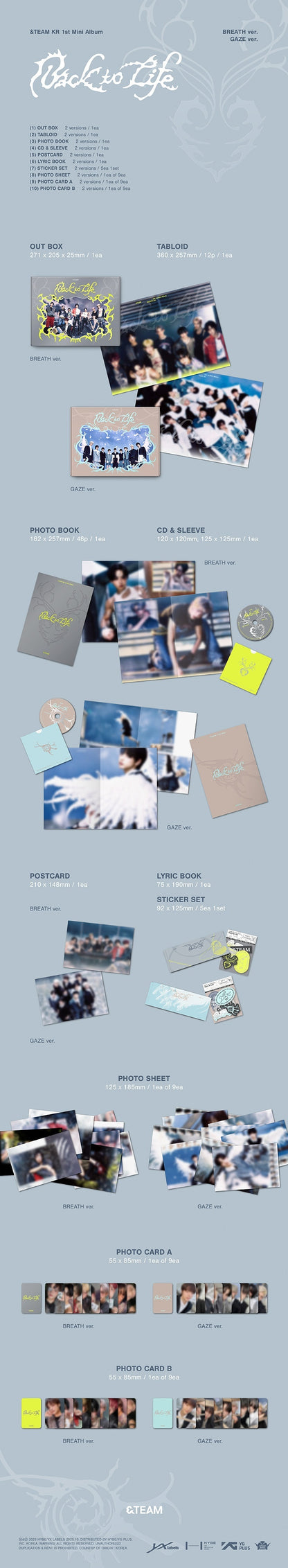 &TEAM - 1st Korean Mini Album - 'Back to Life' (Standard ver.) + Apple Music Photocard POB