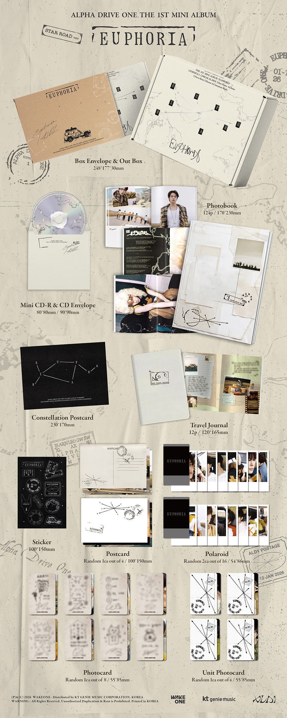 ALPHA DRIVE ONE - 1st Mini Album 'EUPHORIA' (STAR ROAD ver.)