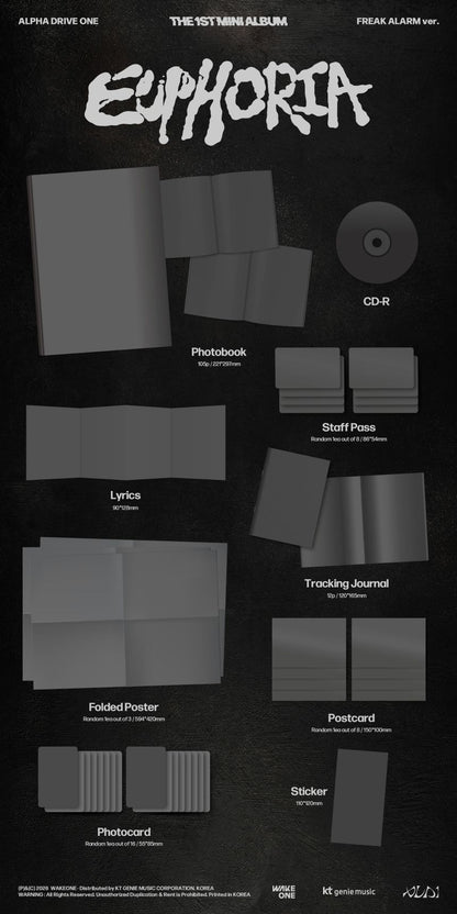 [PRE-ORDER] ALPHA DRIVE ONE - 1st Mini Album 'EUPHORIA' (FREAK ALARM ver.) + Apple Music Photocard POB
