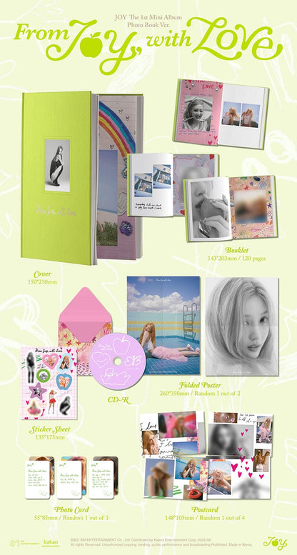 [PRE-ORDER] Red Velvet - JOY - 1st Mini Album 'From JOY, with Love' (Photobook Version) + Apple Music Photocard POB
