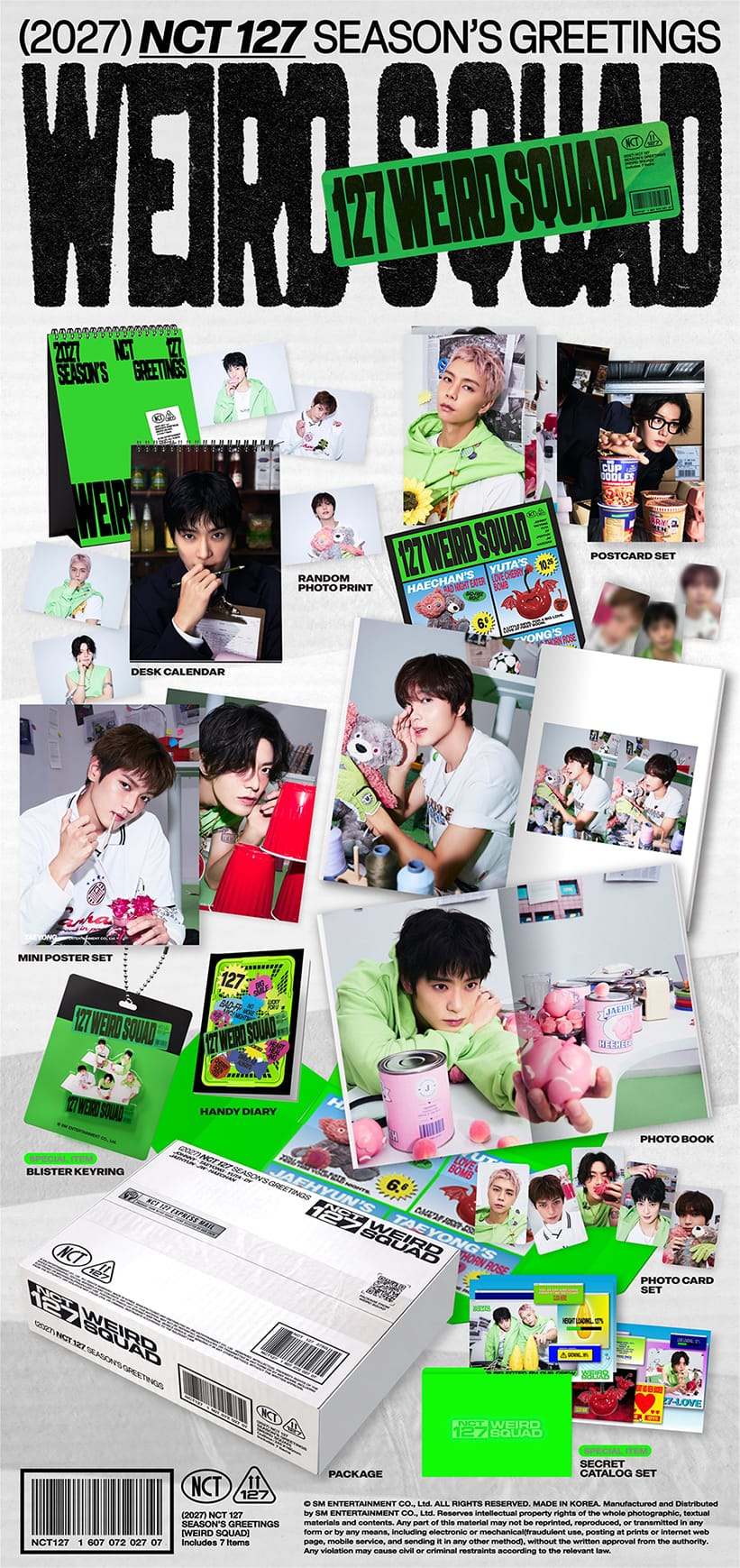 [PRE-ORDER] NCT 127 - 2027 SEASON'S GREETINGS '127 WEIRD SQUAD' + POB Photocard Set