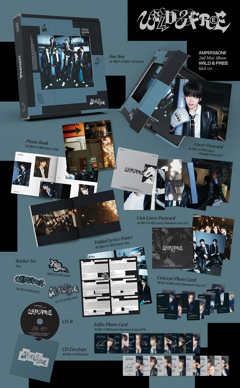 AMPERS&ONE - 2nd Mini Album 'WILD & FREE' (KICK ver.)