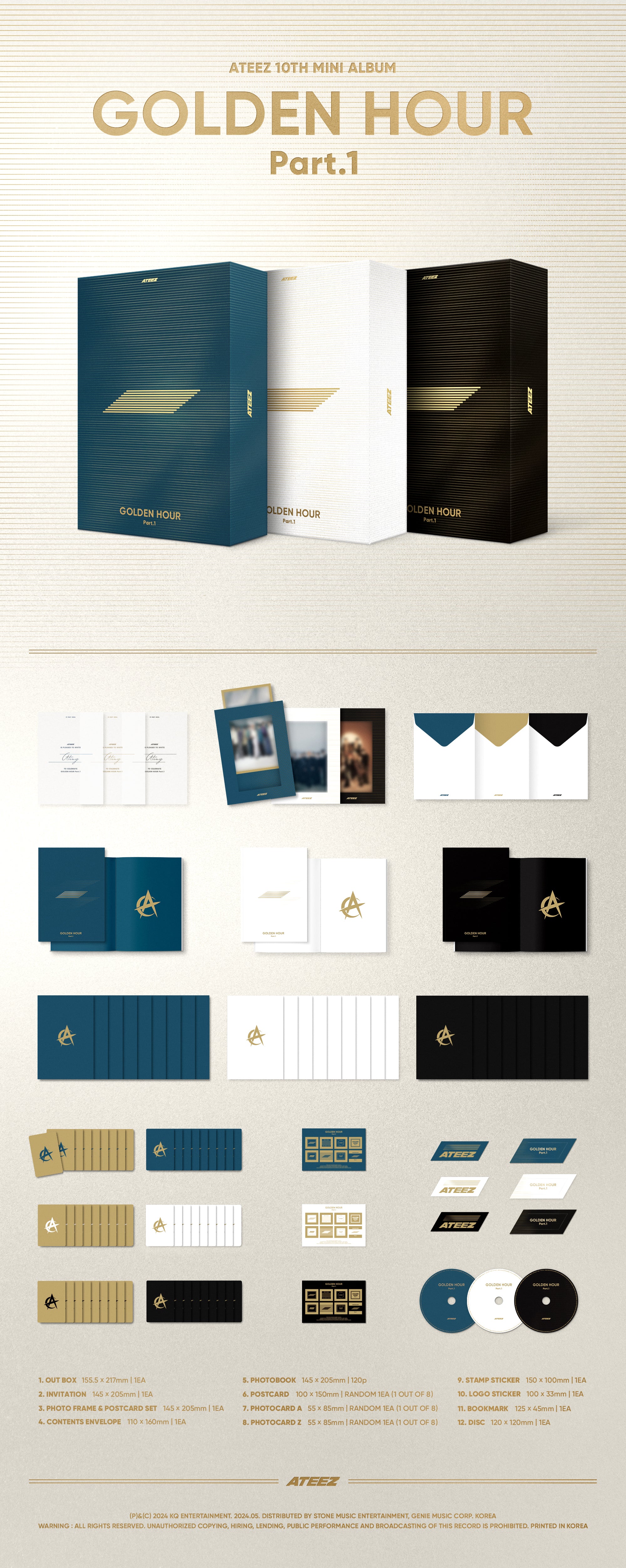 ATEEZ 에이티즈 - 10th Mini-Album 'GOLDEN HOUR : Part 1' (Box Set Version) (Korea Ver.)