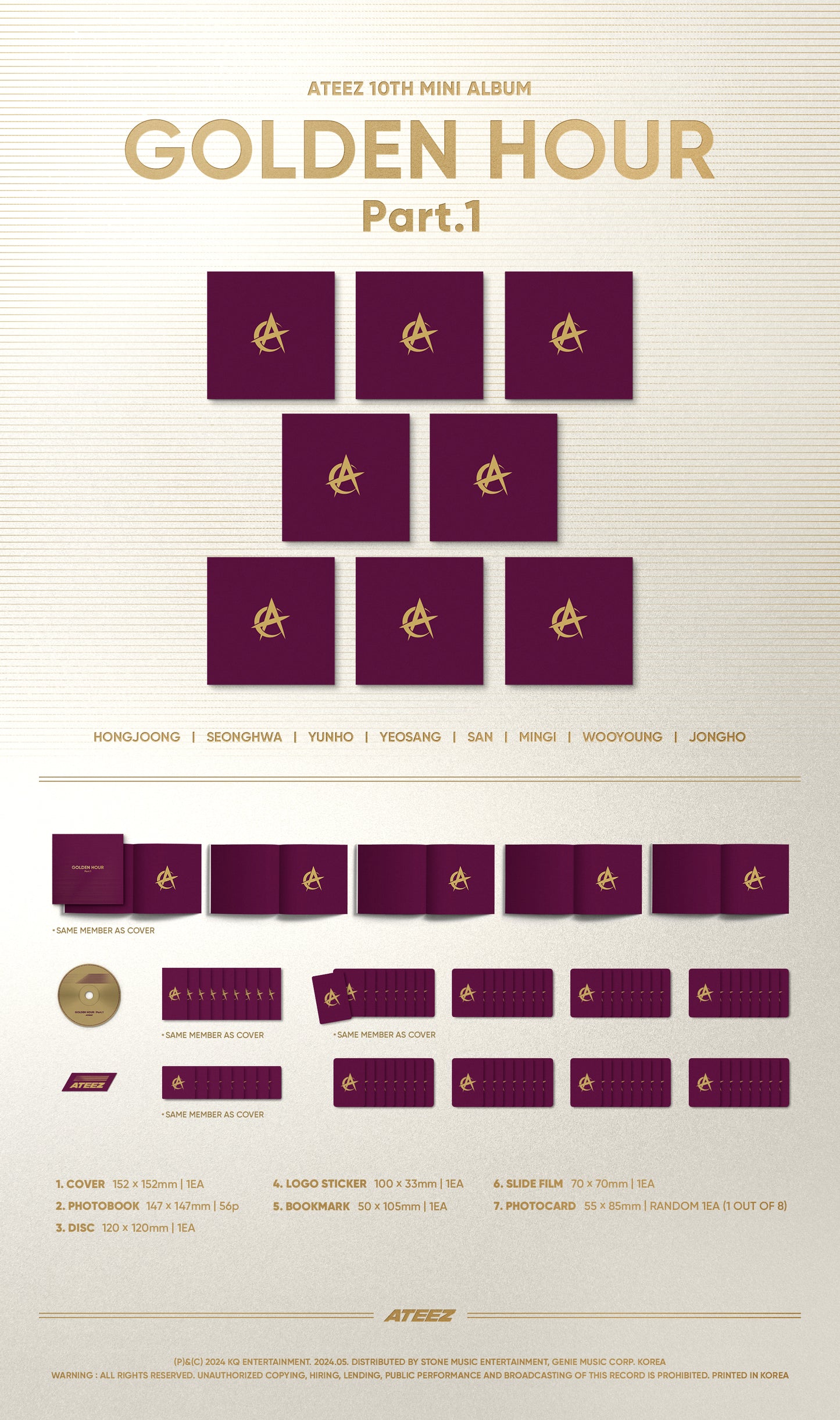 ATEEZ 에이티즈 - 10th Mini-Album 'GOLDEN HOUR : Part 1' (Digipak Version) (Korea Ver.)