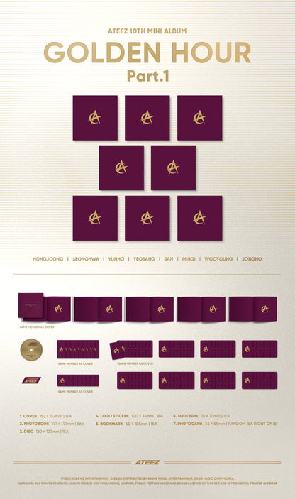 ATEEZ 에이티즈 - 10th Mini-Album 'GOLDEN HOUR : Part 1' (Digipak Version) (Korea Ver.)