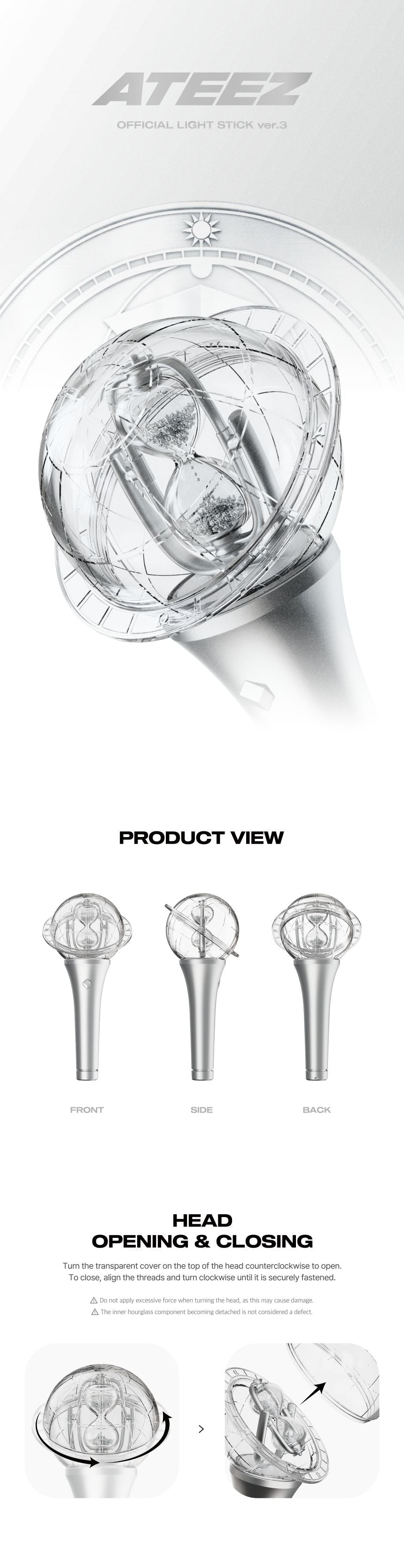 ATEEZ - OFFICIAL LIGHT STICK ver.3 + STICKER POB