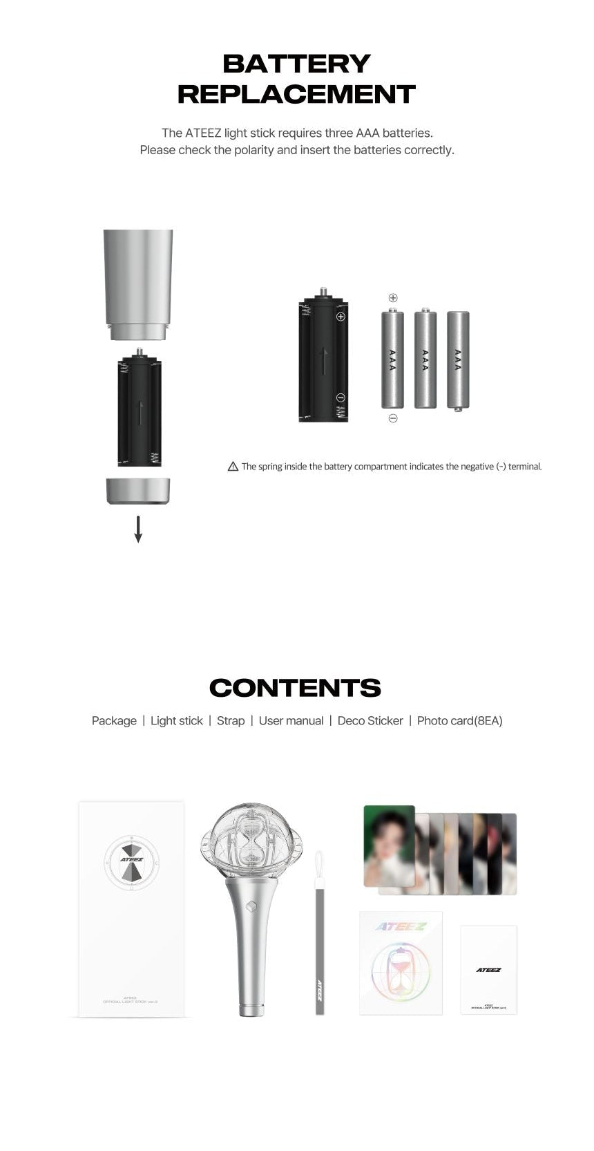 ATEEZ - OFFICIAL LIGHT STICK ver.3 + STICKER POB