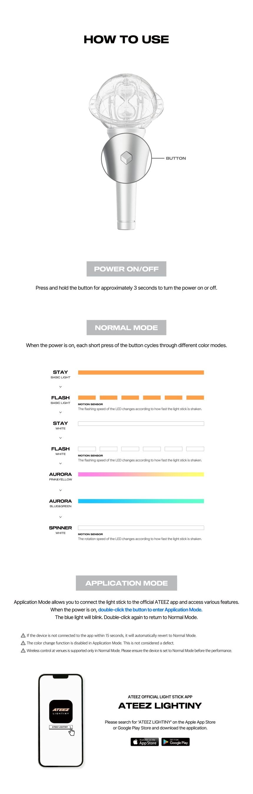 ATEEZ - OFFICIAL LIGHT STICK ver.3 + STICKER POB