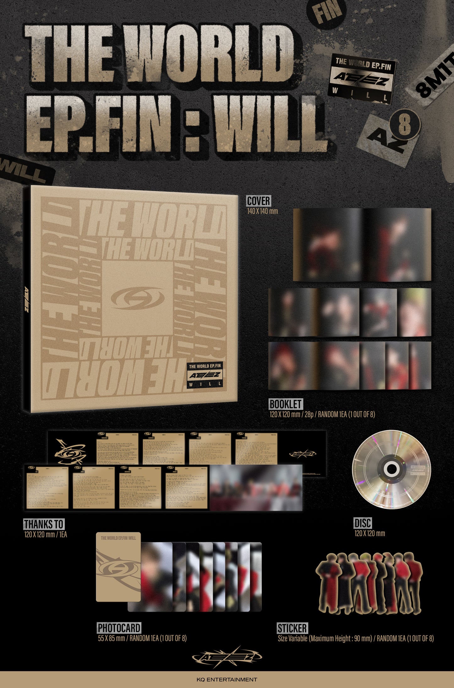 [PRE-ORDER] ATEEZ 에이티즈 - 10th Mini-Album 'THE WORLD EP.FIN : WILL' (Digipak) (Korean Version) + Soundwave POB