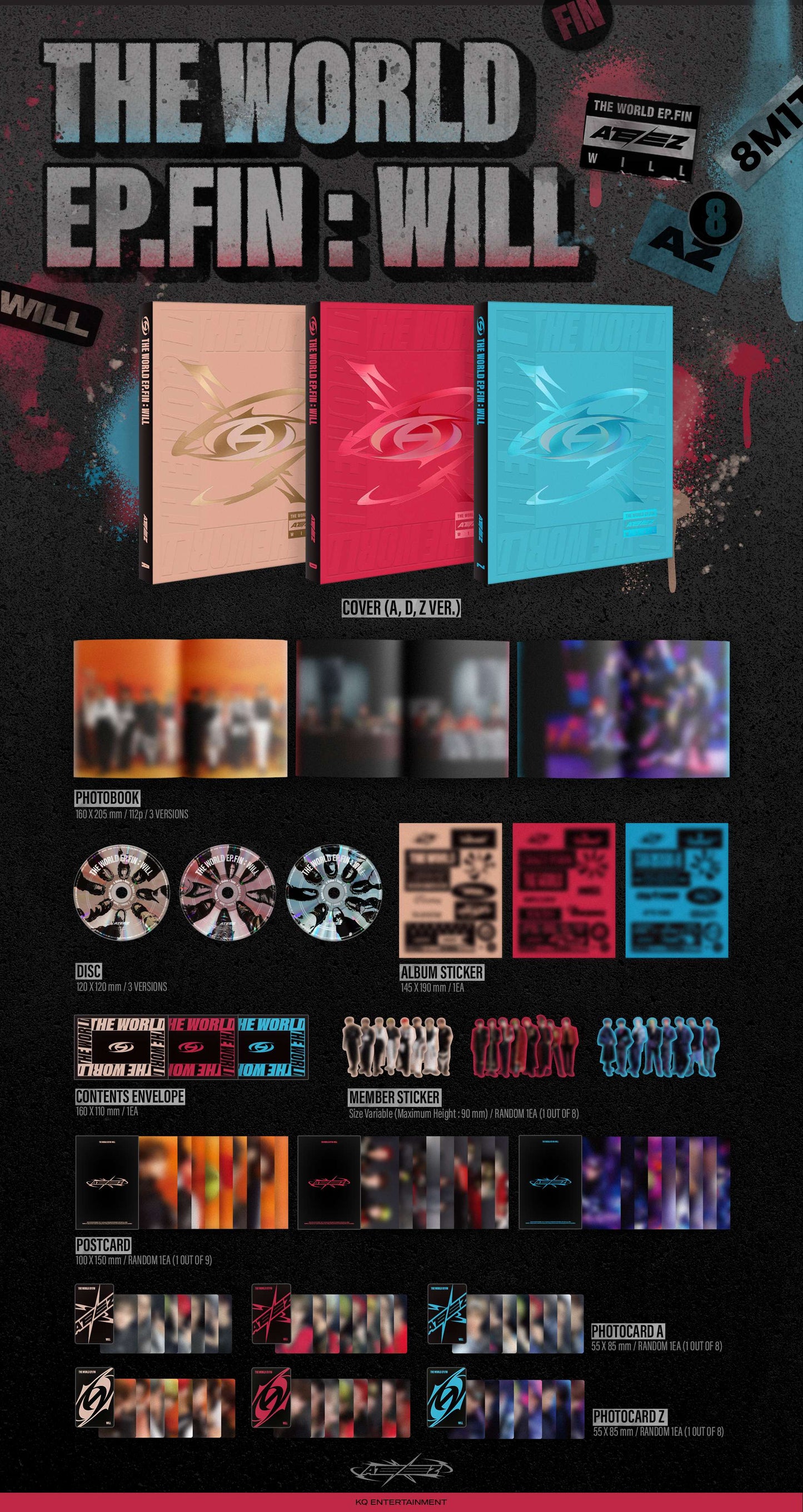 [PRE-ORDER] ATEEZ 에이티즈 - 10th Mini-Album 'THE WORLD EP.FIN : WILL' (Korean Version) + Apple Music POB