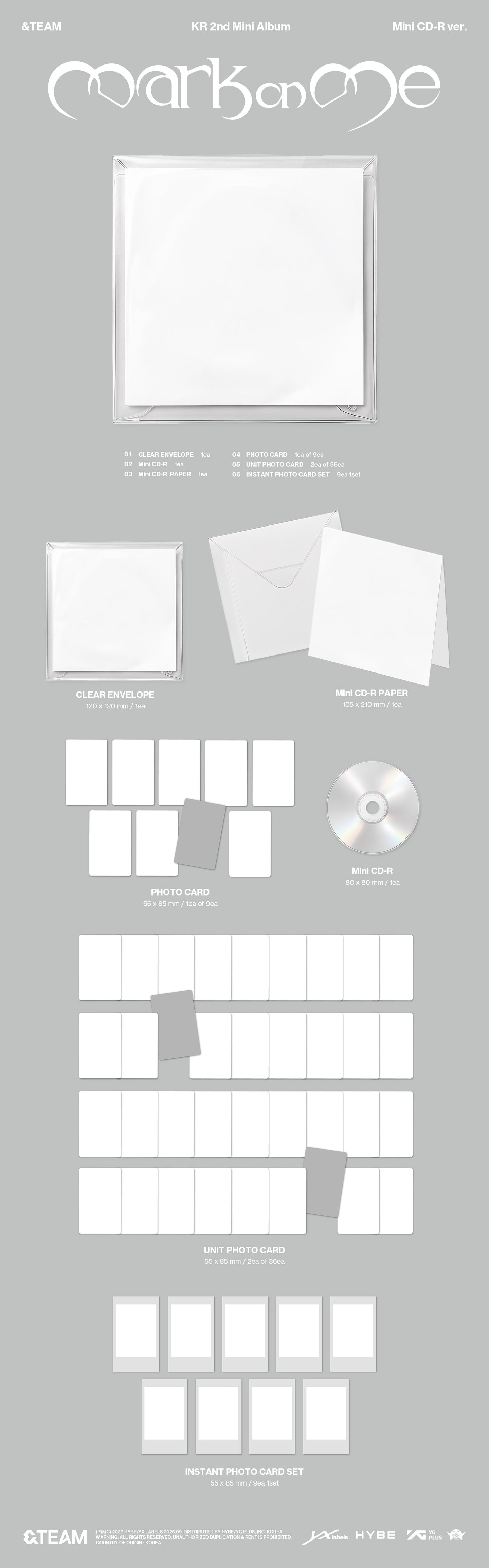 [PRE-ORDER] &TEAM - KR 2nd Mini Album 'Mark on Me' (Mini-CD ver.)