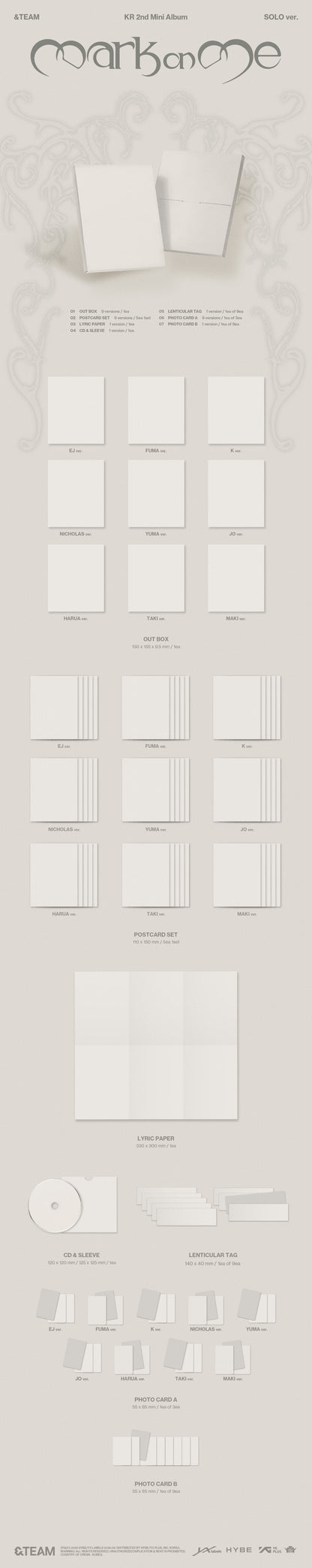 [PRE-ORDER] &TEAM - KR 2nd Mini Album 'Mark on Me' (Solo Edition ver.)
