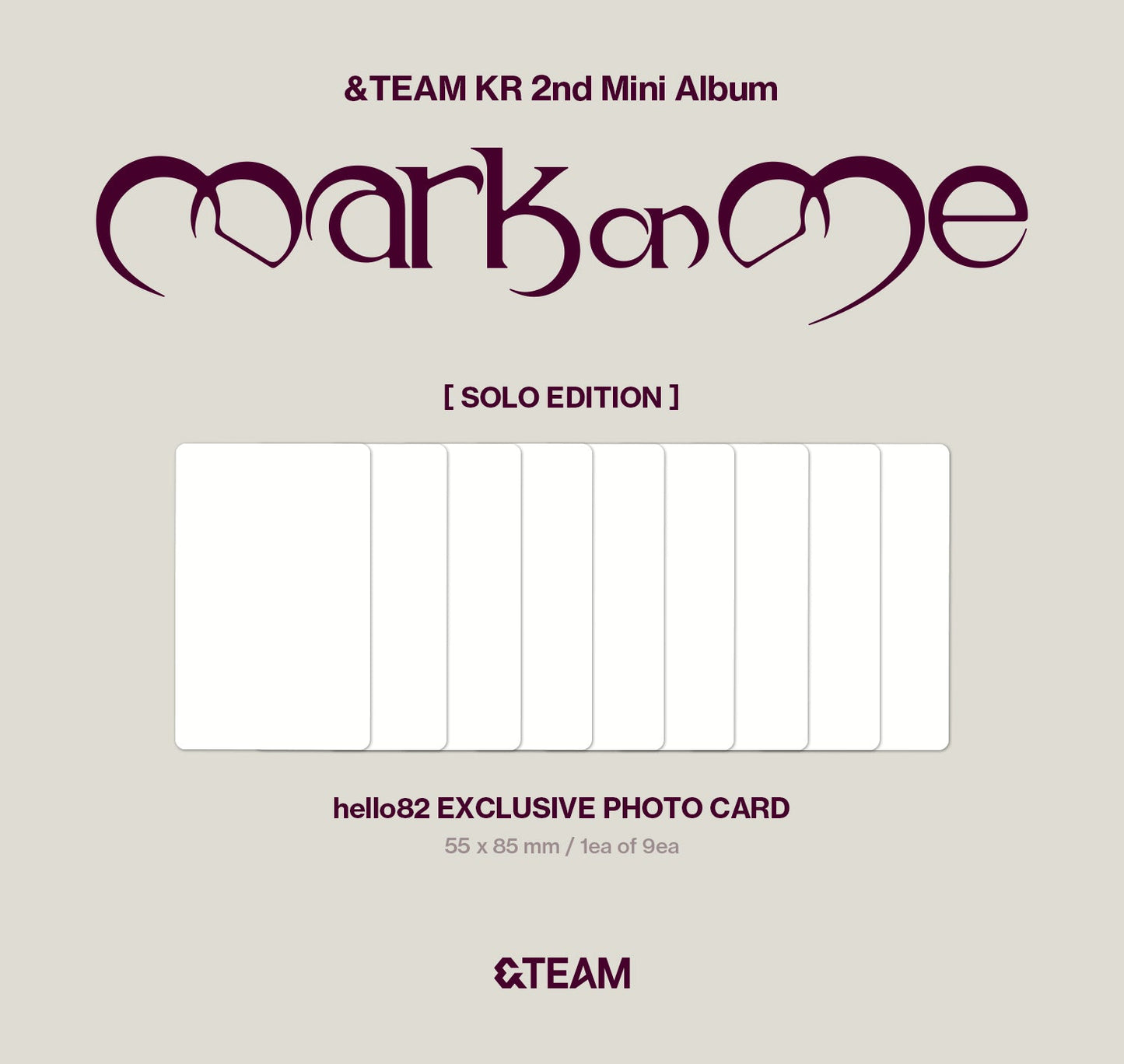 [PRE-ORDER] &TEAM - KR 2nd Mini Album 'Mark on Me' (Solo Edition ver.) (RANDOM) (hello82 Exclusive)