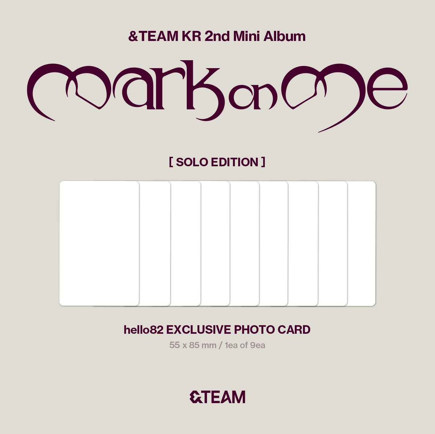 [PRE-ORDER] &TEAM - KR 2nd Mini Album 'Mark on Me' (Solo Edition ver.) (RANDOM) (hello82 Exclusive)