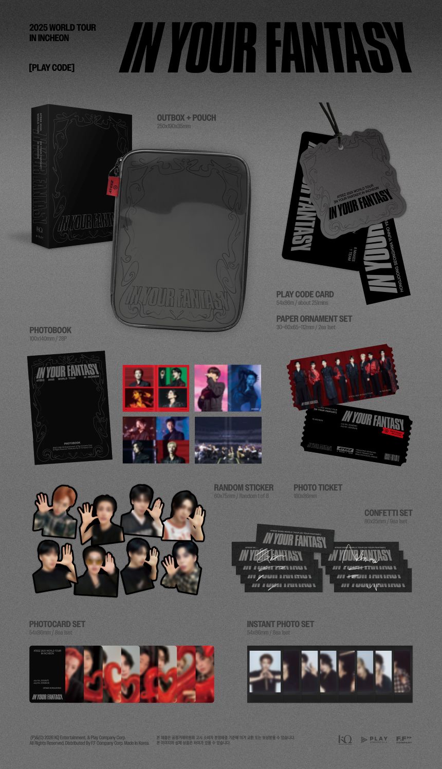 [PRE-ORDER] ATEEZ - 2025 WORLD TOUR 'IN YOUR FANTASY' INCHEON PLAYCODE + Photocard POB
