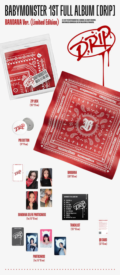 BABYMONSTER - 1st Full Album 'DRIP' (Bandana Version) [Limited Edition]