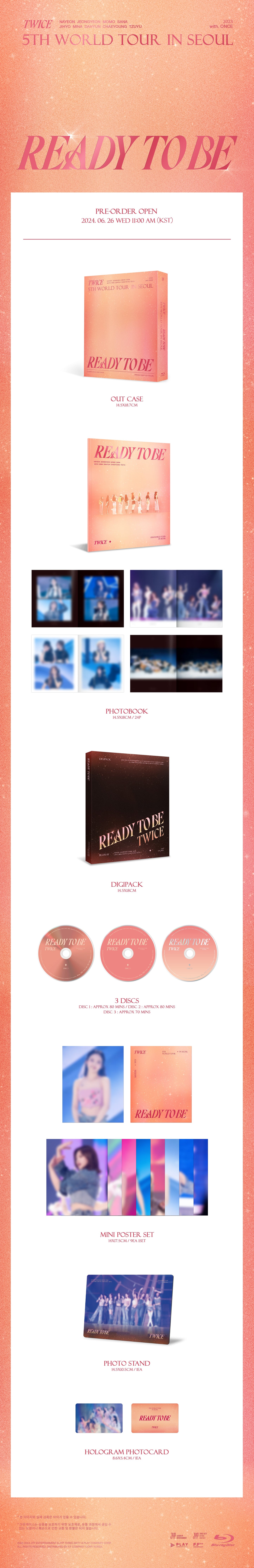 TWICE - 'READY TO BE' IN SEOUL (BLU-RAY Version) + POB Group Original Ticket