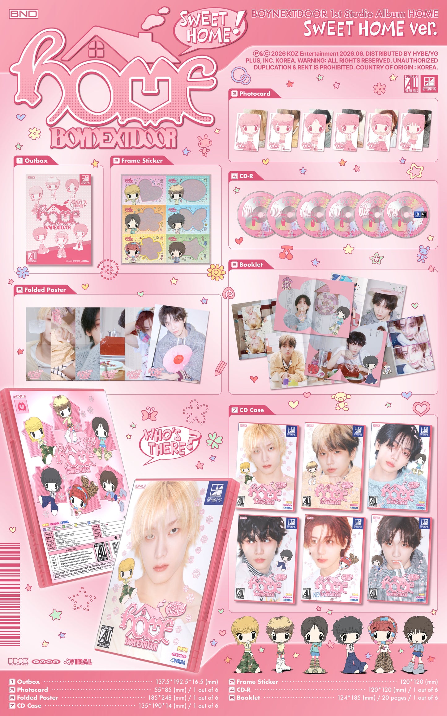 BOYNEXTDOOR - 1st STUDIO ALBUM 'HOME' (SWEET HOME ver.) (RANDOM)