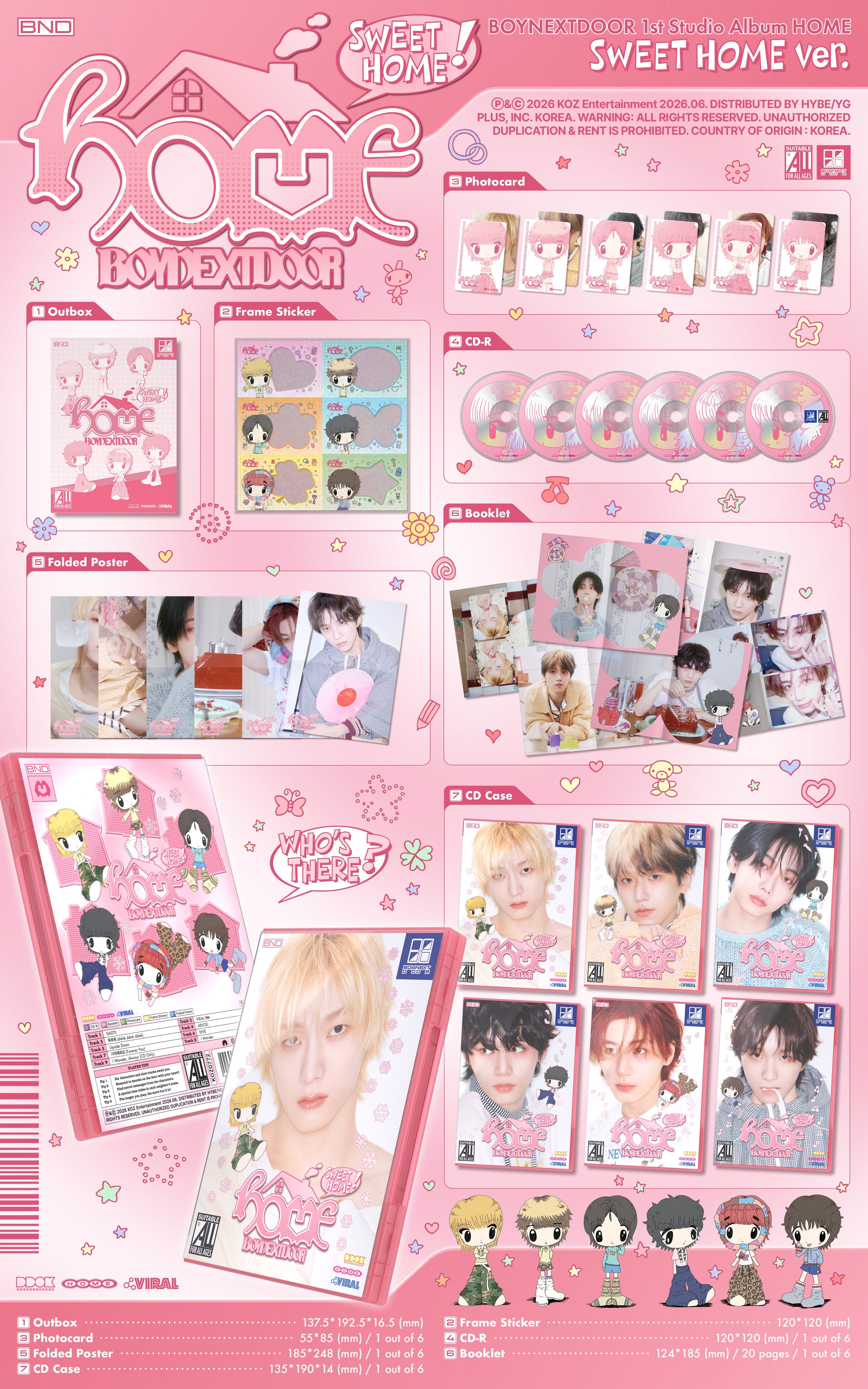 BOYNEXTDOOR - 1st STUDIO ALBUM 'HOME' (SWEET HOME ver.) (RANDOM)