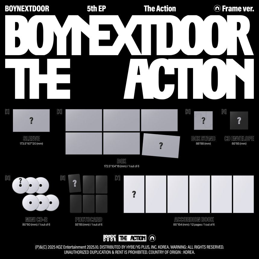 [PRE-ORDER] BOYNEXTDOOR - 5th EP 'The Action' (Frame ver.) + Apple Music Photocard POB