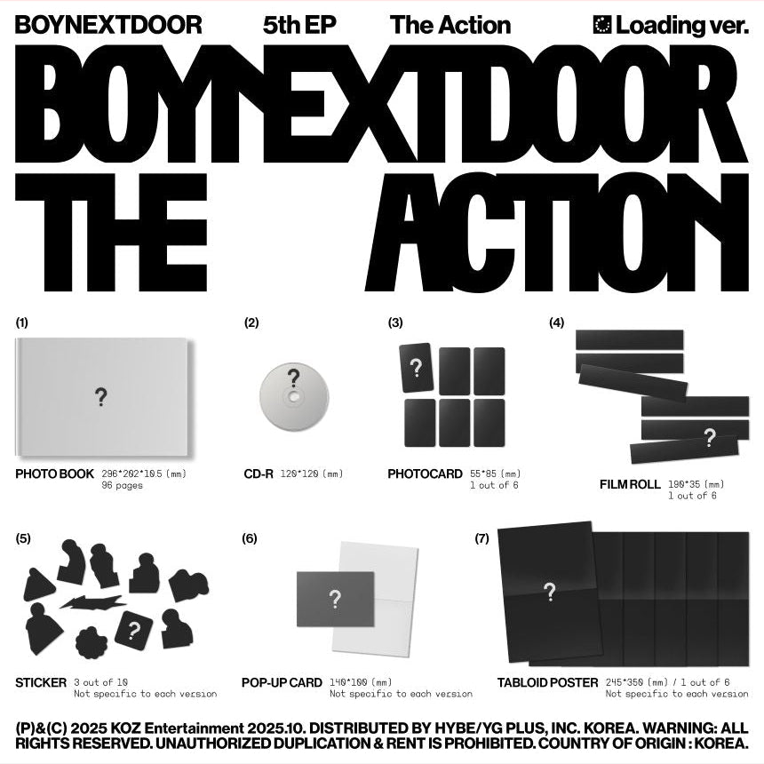 [PRE-ORDER] BOYNEXTDOOR - 5th EP 'The Action' (Photobook ver.) + Apple Music Photocard POB