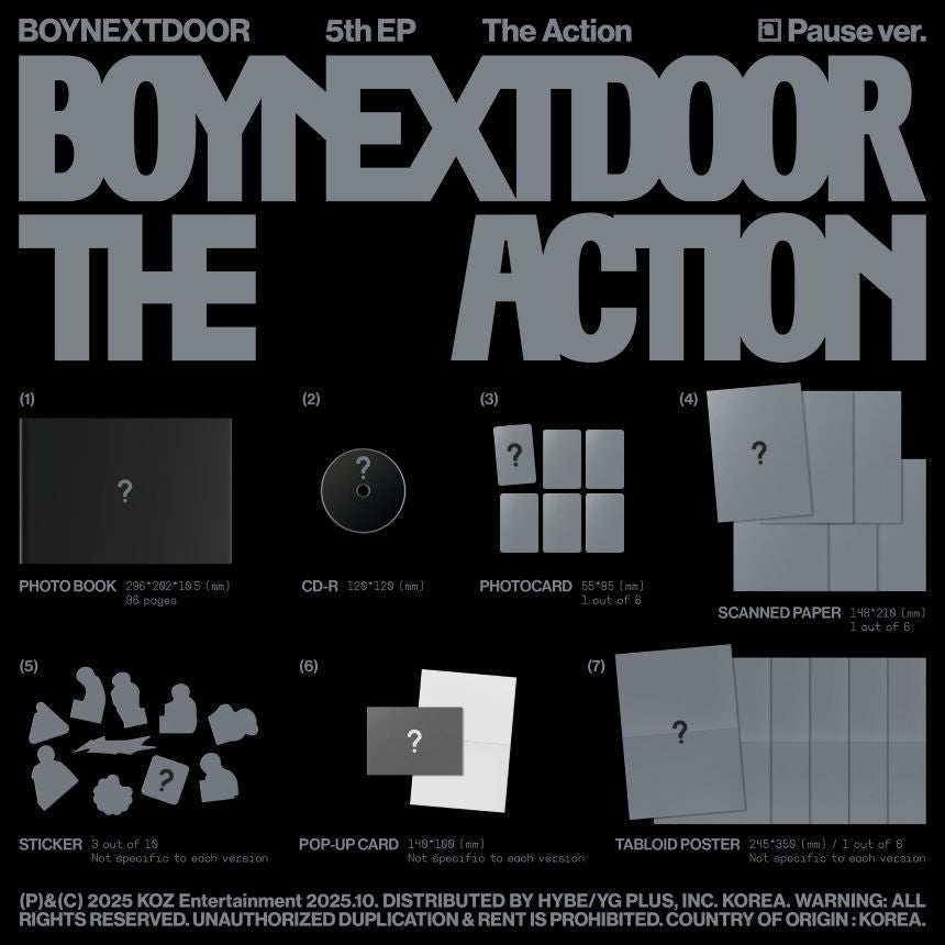 [PRE-ORDER] BOYNEXTDOOR - 5th EP 'The Action' (Photobook ver.) + Apple Music Photocard POB