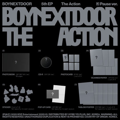 [PRE-ORDER] BOYNEXTDOOR - 5th EP 'The Action' (Photobook ver.) + Apple Music Photocard POB