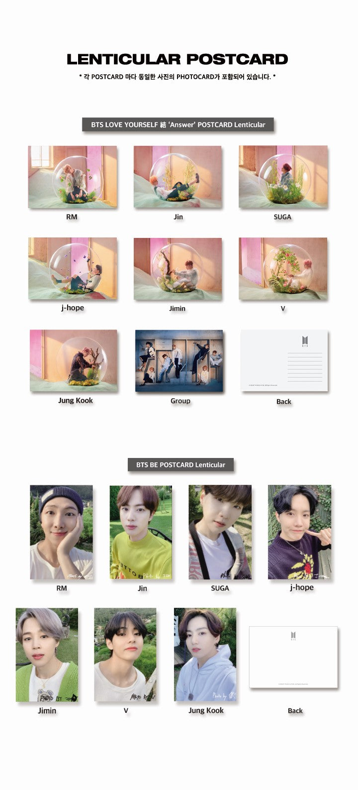 [FINAL SALE] BTS - 'LOVE YOURSELF: ANSWER' POSTCARD & PHOTOCARD SET