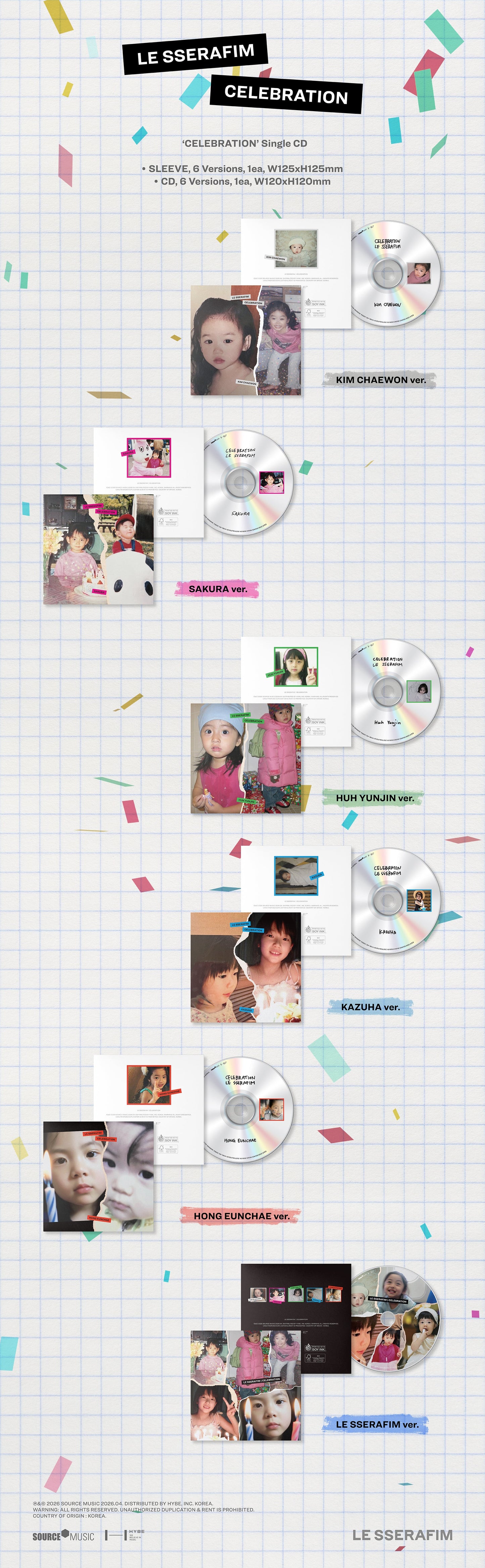 [PRE-ORDER] LE SSERAFIM - 'CELEBRATION' (Single CD)