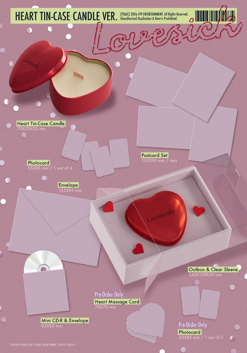 [PRE-ORDER] ITZY - CHAERYEONG - 1st Mini Album 'Lovesick' (Heart Tin-Case Candle ver.) + Apple Music POB