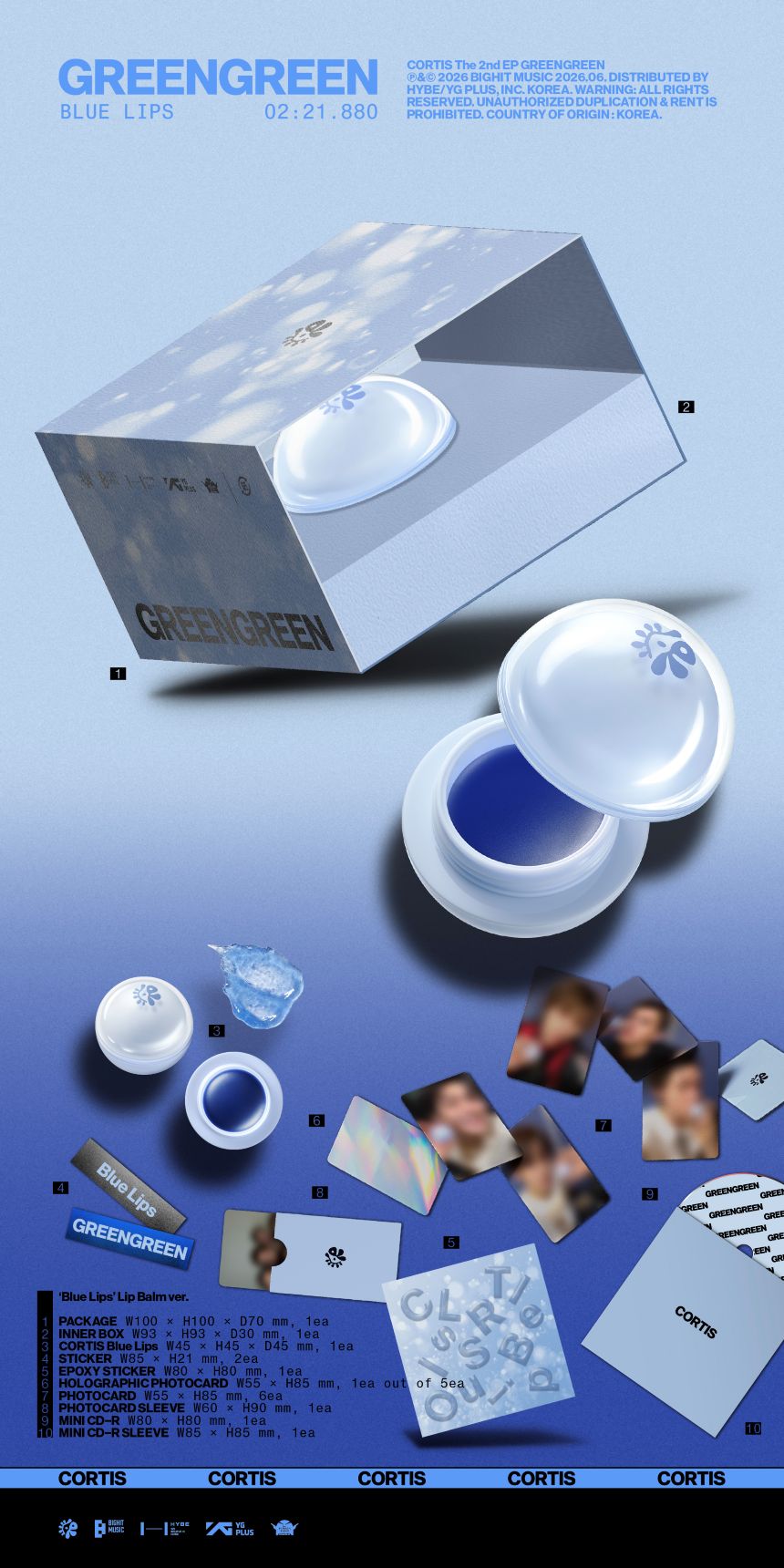 CORTIS - 2nd Ep 'GREENGREEN' ('Blue Lips' Lip Balm ver.)